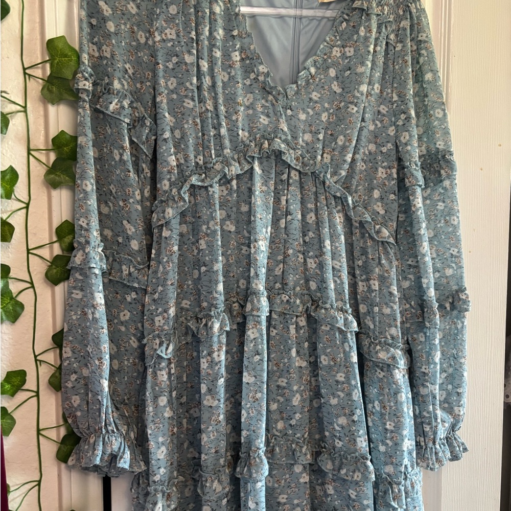 Floral Ruffle Long Sleeve Dress
